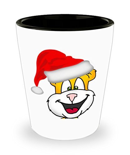 Santa Cat Shot Glass - Christmas Party - 1.5 Ounce Ceramic - $9.75