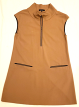 Lafayette 148 New York  Mock Neck Zip Front A-line Dress Sz.L  Light Brown - $59.98