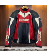 Men Ducati Corse Red &amp; Black Cowhide Leather Motorcycle Jacket CE-Approv... - $2,593.18 MXN