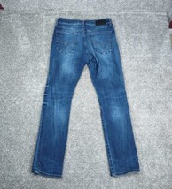 BKE Jeans Men 33x32 Blue Denim ALEC Dark Thick Stitch Stretch Whiskered Buckle - £26.09 GBP