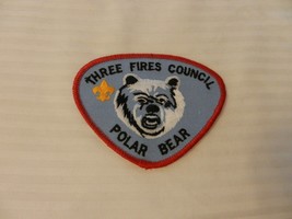 Three Fires Council Polar Bear Red &amp; Blue Roaring Bear Pocket Patch Boy Scouts - £15.62 GBP
