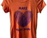 Make Your Mark Girls Size M T shirt Orange Short Sleeved Crew Neck Thumb... - $7.30