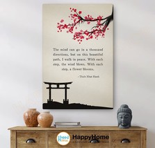 Thich Nhat Hanh Quote Meditation Wall Art With Each Step a Flower Blooms -P647 - £19.49 GBP+