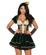 Adorable Archer Costume Robin Hood Velvet Mini Dress Arm Guards Hat 9907... - $34.64