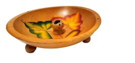 Vintage Wooden 3 leg footed NutCracker Bowl with cracker Walnut Almond - $16.99