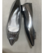 Nine West Pointy Toe Flats Silver Rhinestone sz 8 new - $54.40 CAD
