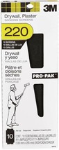 10 Sanding screens 220 GRIT Sandpaper 4 3/16&quot;x11 1/4&quot; Drywall Plaster 3M... - $622.29 MXN