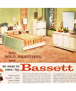 1959 Bassett Furniture Industries Advertisement Sapphire Minx Stardust D... - $24.99