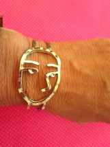 Human face silver cuff bracelet-SALE CLEARANCE - €8,65 EUR