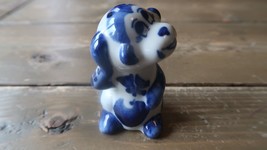 Vintage Porcelain Blue and White Monkey Trinket 2.75&quot; - £40.60 GBP