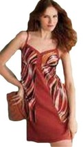 Womens Dress Sleeveless Empire Wavy Chiffon Lined Elle Orange $49 NEW-si... - £17.99 GBP