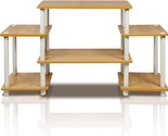 Tv Stands, Beech/White, Furinno Turn-N-Tube No Tools Entertainment. - $44.97