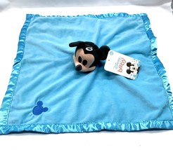 Mickey Mouse Lovey Security Blanket Blankey Blue Boy New Disney 15” - $11.64