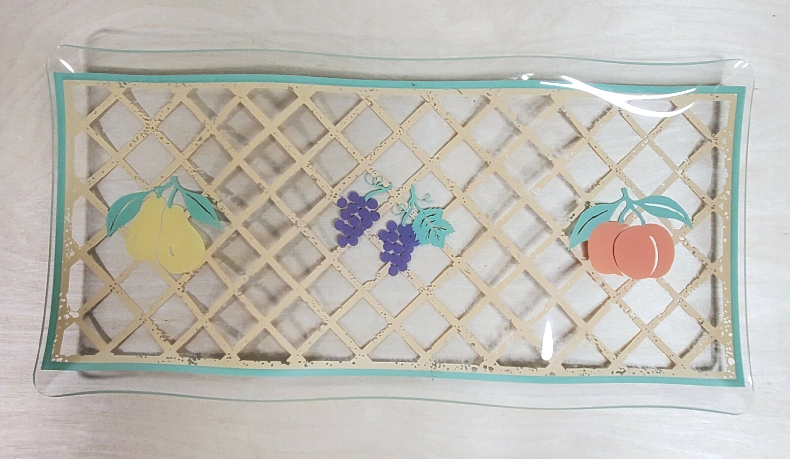 Serving Tray Divided Old Orchard The Glass Fair 8.5 x 17.5 Inch Contempo... - $4.80