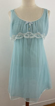 Vintage Yolande Women&#39;s P Double Layer Short Nightgown Gown Chiffon Nylon Empire - £26.90 GBP