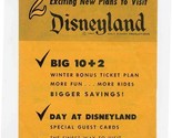2 Exciting New Plans to Visit Disneyland 1957 Big 10+2 &amp; Day at Disneyland  - $77.22