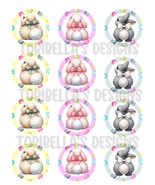 Cute Easter Bunny Edible Images Wafer Precut Easter Cupcakes Twelve 2&quot; C... - $21.22 CAD