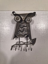 Mid Century Brutalist Metal Owl Sculpture Wall Hanging - $19.75