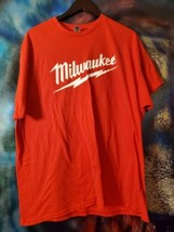 Milwaukee Tools T Shirt Mens XLarge Red Short Sleeve Crew Neck 100% Cott... - £9.59 GBP