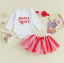 NEW Sweetheart Valentine&#39;s Day Baby Girl Tutu &amp; Headband Outfit Set - £6.91 GBP