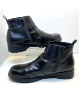 Zipper Boots Women&#39;s Size 9  Black Man-Made Faux Leather Ankle High Ligh... - $10.00