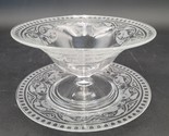 Vintage c.1930&#39;s Cambridge Clear Glass Mayonnaise Bowl With Underplate E... - $44.54