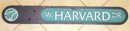 Vintage Wood Street Sign-W. Harvard Dr.-Bear Logo-Blue Paint-Rustic-Big ... - £117.71 GBP