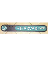 Vintage Wood Street Sign-W. Harvard Dr.-Bear Logo-Blue Paint-Rustic-Big ... - $149.59