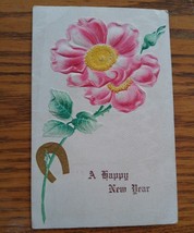 015 VTG Embossed Happy New Year 1910 Postcard One Cent Stamp Boston Postmark - £3.95 GBP