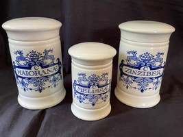 Antigüedad Conjunto De 3 Dutch Delft Cerámico Albarello / Farmacia Tarro . - £134.46 GBP