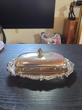 Sheridan Baroque Silver Plate Butter Dish with Glass Insert - $18.95