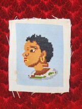 Vintage hand embroidered  tapestry, native black woman handmade gobelin ... - $10.00