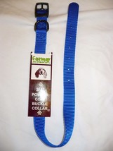 Formay 3/4 Inch Powder Coat Metal Buckle Nylon Dog Collar Blue 18 Inches NEW - £9.27 GBP