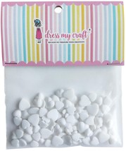 Dress My Craft Water Droplet Embellishments 8g-Snow White Heart - Assorted Sizes - £12.82 GBP