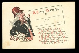 Vintage Penny Postcard Uncle Sam Greeting Birthday Card Rose Company - £11.67 GBP