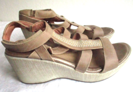 Naot Mystery Khaki Beige Leather Rhinestone Sandal Sz 40 or 9 ISRAEL New... - $61.75