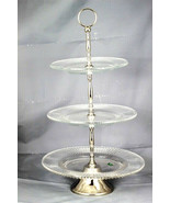 Shannon Crystal by Godinger Fire &amp; Ice Crystal Three Tier Server Tray 21.5&quot; - £185.73 GBP