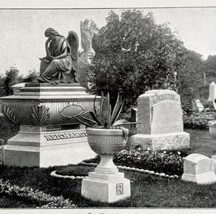 Cemetery Graves Tombstone Architecture 1899 Victorian Art &amp; Design DWKK23 - £19.90 GBP
