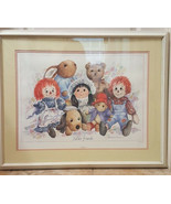 Raggedy Ann &amp; Andy Framed Double Matted Behind Glass Kate&#39;s Friends Sign... - £64.94 GBP