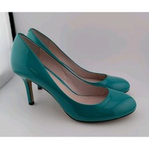 Vince Camuto Size 6 Green Patent Leather Heels Turquoise Women&#39;s Almond Toe - $29.03