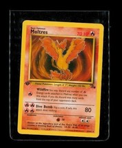 POKEMON Playing Trading Card Moltres 27/62 Fossil 1st Edition - £7.77 GBP