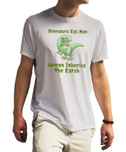 Dinosaurs eat man Unisex White T-Shirt - £18.27 GBP