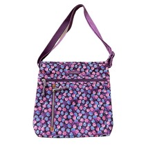 Vera Bradley Lighten Up Zip Crossbody Bag Purse Floral Purple Berry Burst - $13.49