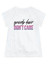 allbrand365 designer Girls Don&#39;t Care Graphic T-Shirt,Brightwhite,Large - $26.62