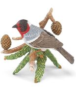 Lenox Red Faced Warbler Garden Bird Figurine Pine Cones Branch Limited E... - $55.00