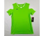 Under Armour Loose Women&#39;s V-neck Athletic T-shirt Size Small Bright Gre... - $16.82
