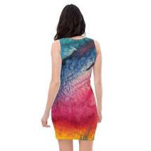 Womens Stretch Fit Bodycon Dress, Multicolor Abstract Pattern 2 - £30.54 GBP