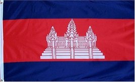 2x3 Cambodia Flag 2&#39;x3&#39; House Banner Brass Grommets PREMIUM Vivid Color and UV F - £10.29 GBP