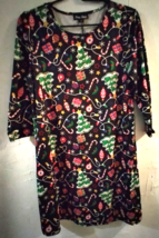 Dress Works Ladies Christmas Tree Lights Canes S Novelty Shift Dress NWT... - £16.55 GBP