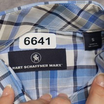 Hart Schaffner Marx Shirt Adult S Blue Plaid Long Sleeve Button Up Casual Men - £20.60 GBP